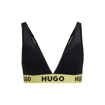 HUGO BOSS Stretch-Modal Triangle Bra With Logo Waistband Bra Women's Black