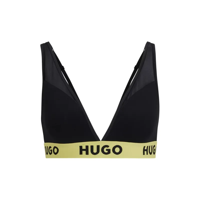 HUGO BOSS Stretch-Modal Triangle Bra With Logo Waistband Bra Women's Black-0