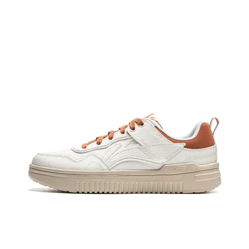 LINING Qingyun Skateboard Shoes Women's Low-Top Off White