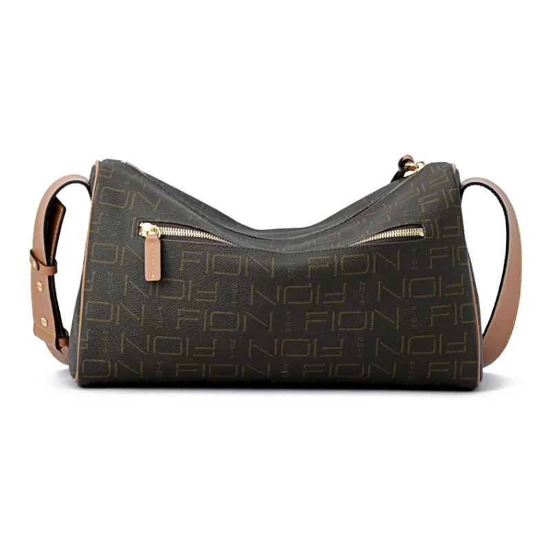 FION Artificial Leather Shoulder Bag Medium Size Women's-2