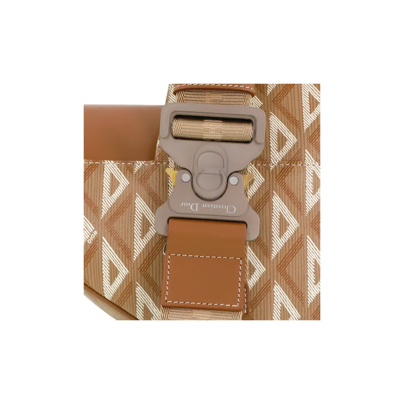 DIOR Saddle Grained Cow Leather With Canvas Saddle Bag Fanny Pack Sling Bag Shoulder Bag Crossbody Bag Men's Coffee-9