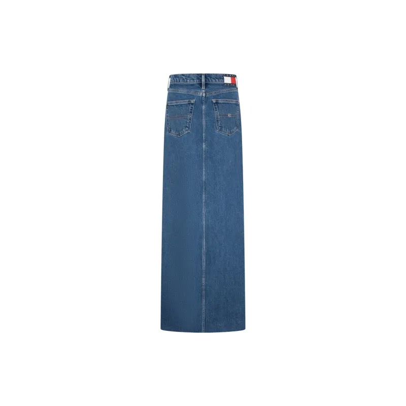 Tommy Hilfiger Denim Long Skirt Women's Dark Denim Blue-1