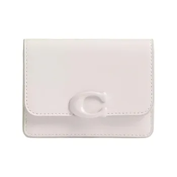 COACH Bandit Premium Calfskin Wallet Mini Women's White