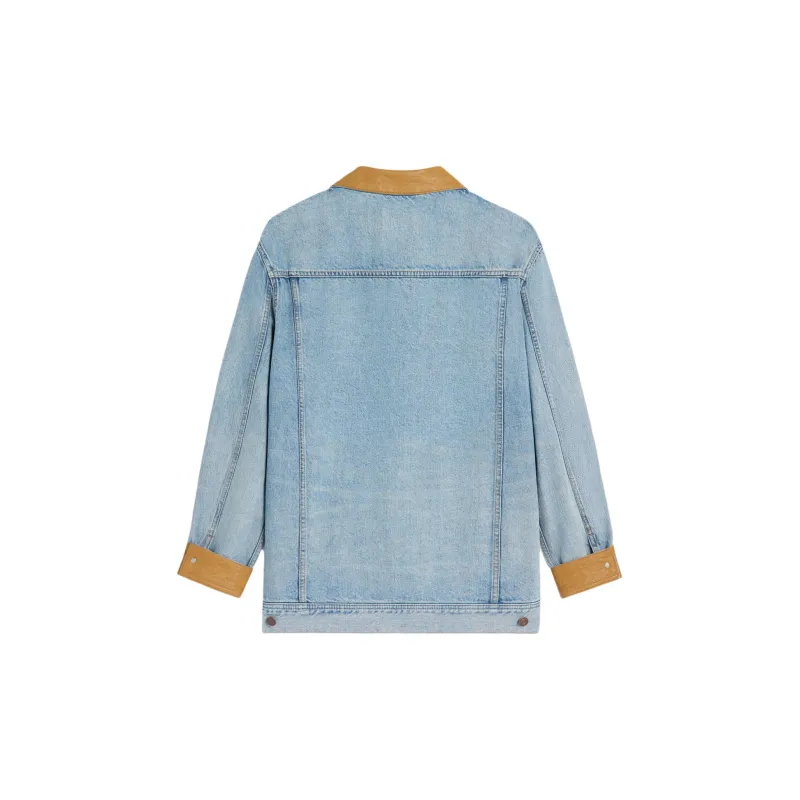 CELINE Trucker Jacket In Blue Eclipse Wash Denim-1