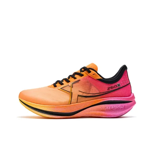 XTEP 260x Running Shoes Women's Low-Top Mandarin Orange/Orange Yellow/Fluorescent Enchanting Red