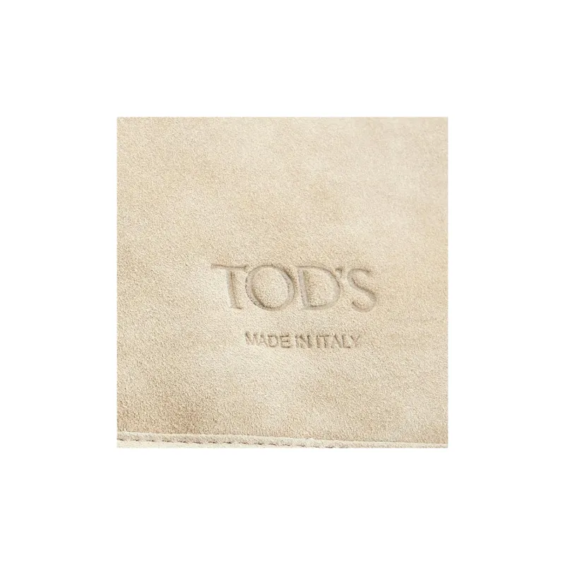 TOD'S Suede Leather Backpack Medium Size Men's Beige Yellow-4