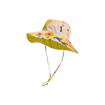 LOST PATTERN Cotton Bucket Hats Women's Lime Green