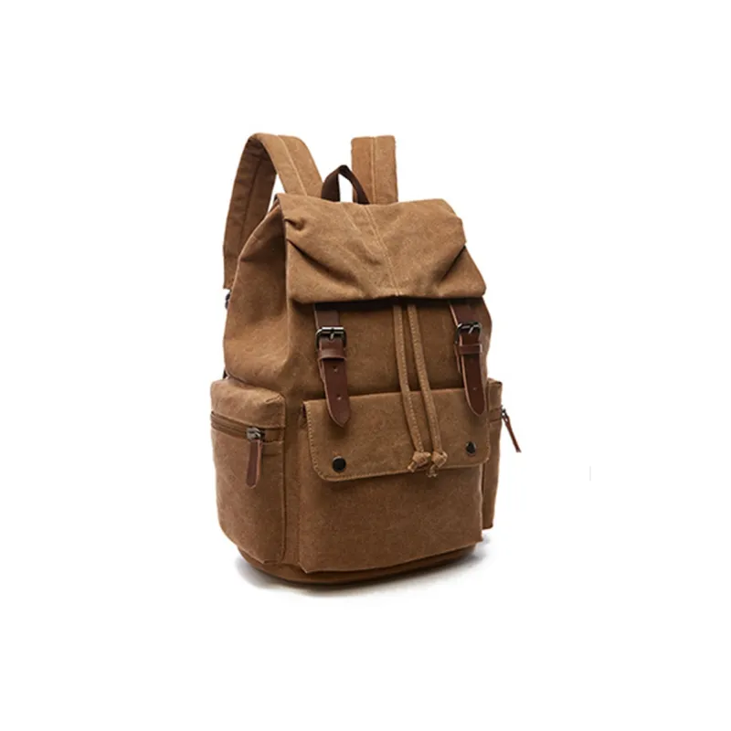 CMLZIUA Canvas Backpack Unisex Coffee/Black/Khaki/Dark Blue/Gray/Maroon/Army Green-2