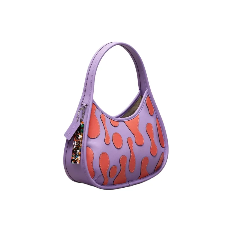 Coachtopia Ergo Smooth Leather Handbag Women's Iris Flower With Oranges-1