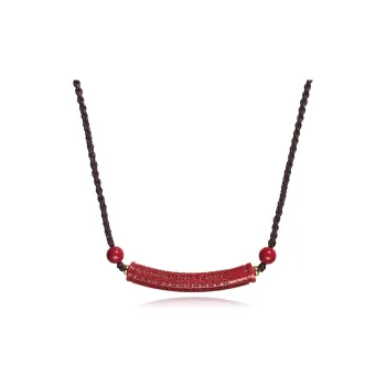 Moon Jewelry Reconstructed Cinnabar Necklaces Unisex