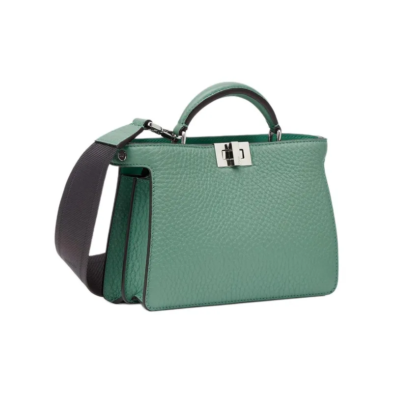 FENDI Peekaboo ISeeU Cuoio Romano Leather Upgraded Graphics Card Handbag Women's Tuscany Green-1