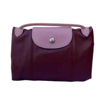 LONGCHAMP Lambskin Handbag Women's Purple
