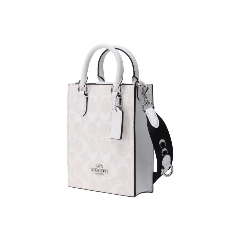 COACH Canvas With Leather Tote Bag Shopping Bag Handbag Shoulder Bag Crossbody Bag Mini Women's White-2
