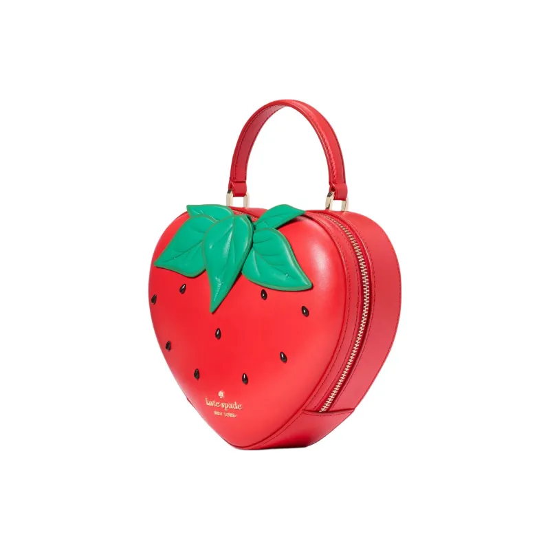 Kate Spade Smooth Leather Shoulder Bag, Crossbody Bag Women's Red Multicolor-1