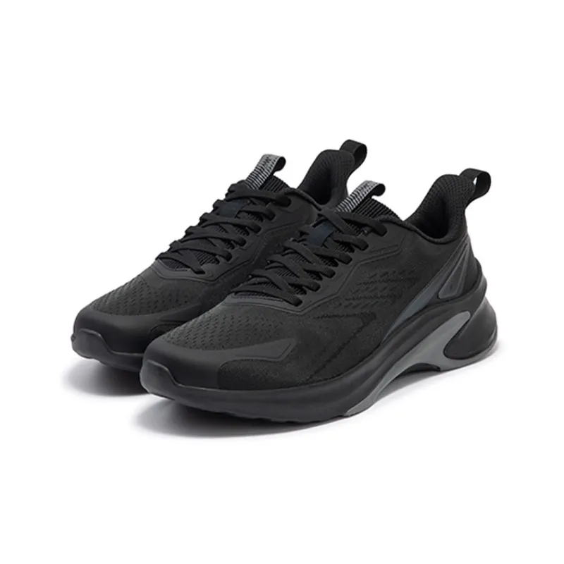361° Sharp Tooth Cushioning, Slip Resistant, Abrasion Resistant, Breathable Low Top Running Shoes Men's Black Gray-2