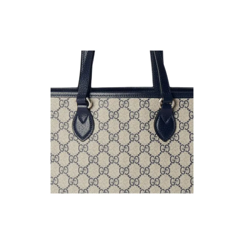 GUCCI Ophidia Canvas With Leather Canvas Bag Tote Bag Shopping Bag Handbag Mini Women's Camel & Blue-6
