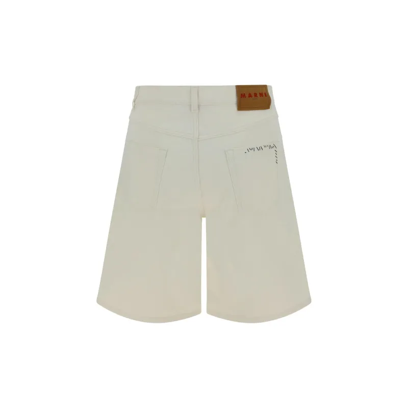 MARNI Logo Patch Denim Shorts-1