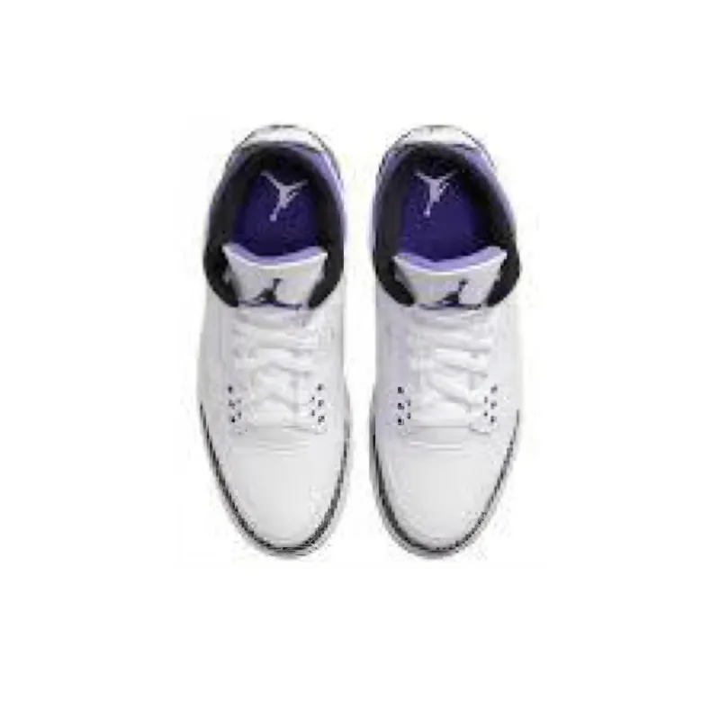 Jordan Air Jordan 3 Vintage Basketball Shoes Women's Mid Top White/Purple/Black-4