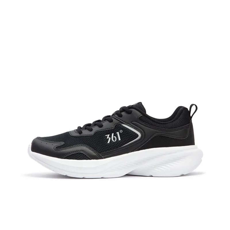 361° Sharp Leaf 2.0 Cushioning, Slip Resistant, And Abrasion Resistant Low Top Running Shoes Men's Black White-0