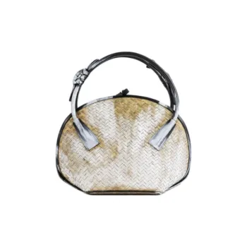 Maison Margiela Cow Leather Handbag Medium Size Women's Beige