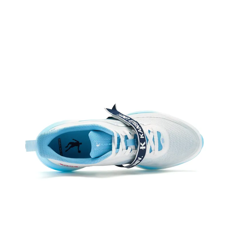 QIAODAN Cushioning Anti Slip And Wear Resistant Low Top Q KUNGFU PRO Running Shoes Men's Jordan White Cirrus Blue-3
