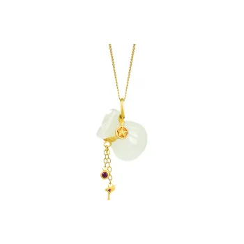 MUXIYUAN Pendant S925 Silver Small Purse Necklace Pale Greenish-White Jade Women's