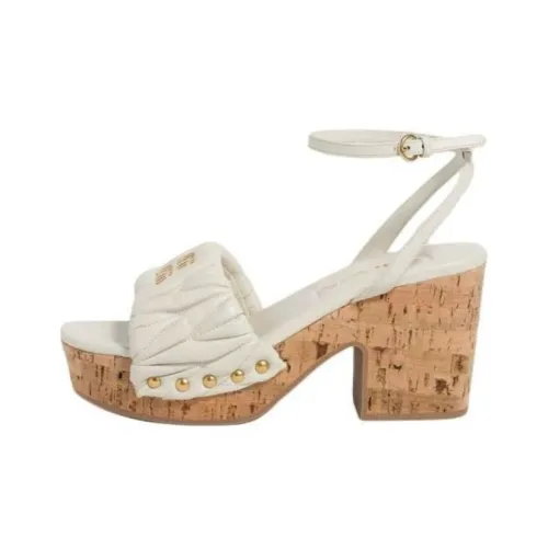 MIU MIU Matelassé Fashion Sandal 4cm Women's White