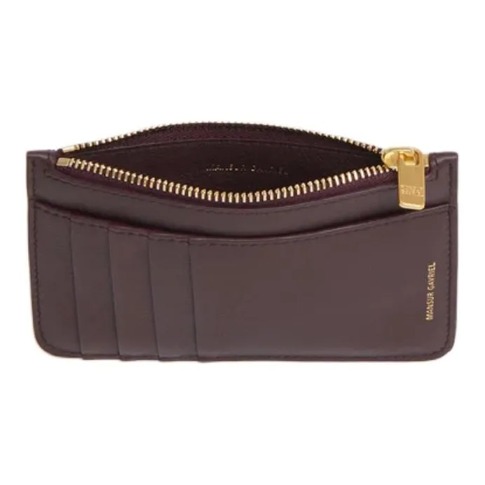 MANSUR GAVRIEL Calfskin Card Holder Women's Plum Red-2