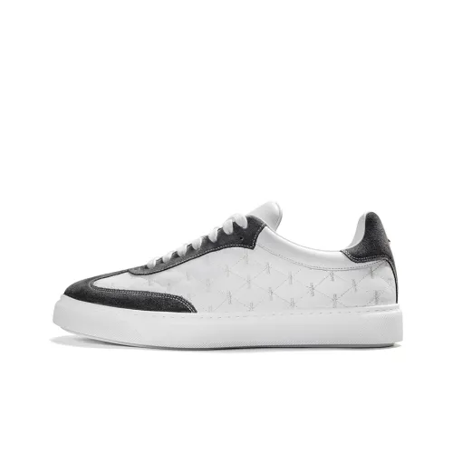 THOM WILLS Trendy Versatile German Army Trainers Low Top Skateboard Shoes Men's Gray White