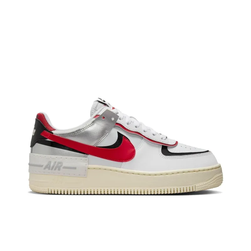 Nike Air Force 1 Low Shadow White Silver Gym Red Women's-1
