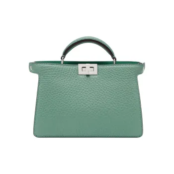 FENDI Peekaboo ISeeU Cuoio Romano Leather Upgraded Graphics Card Handbag Women's Tuscany Green