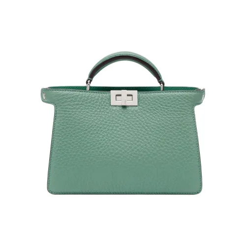 FENDI Peekaboo ISeeU Cuoio Romano Leather Upgraded Graphics Card Handbag Women's Tuscany Green