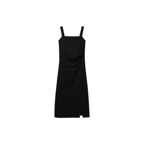 Small grains Slip Dresses Women's Black