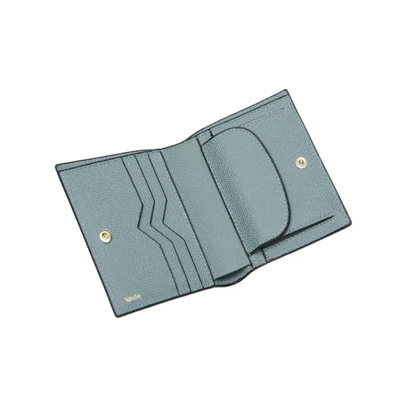Valextra Millepunte Calfskin Wallet Women's Smolder Blue-2