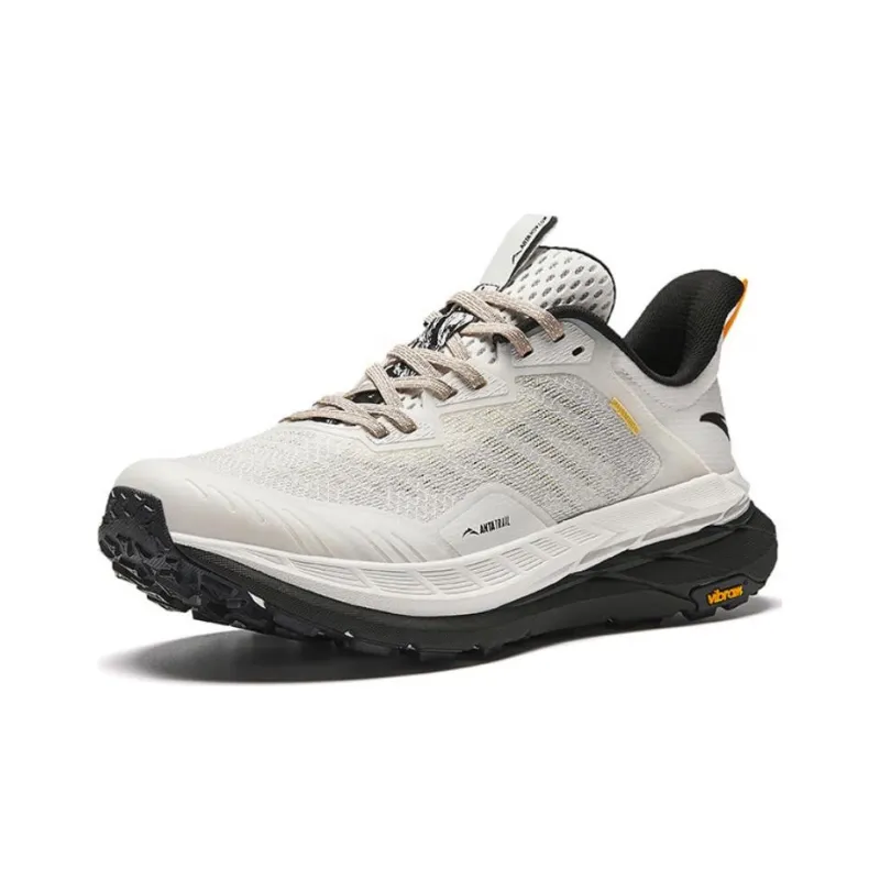 Anta Cushioning, Wear Resistant Low Top Running Shoes Men's White Black Yellow-1