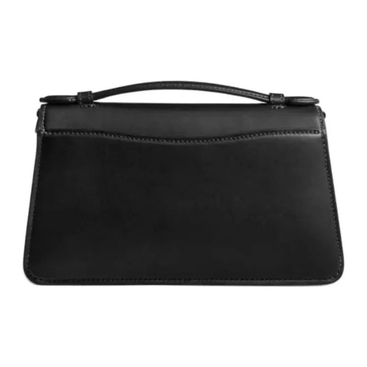 COACH Glove Tanning Handbag Shoulder Bag Medium Size Women's Matte Black-2