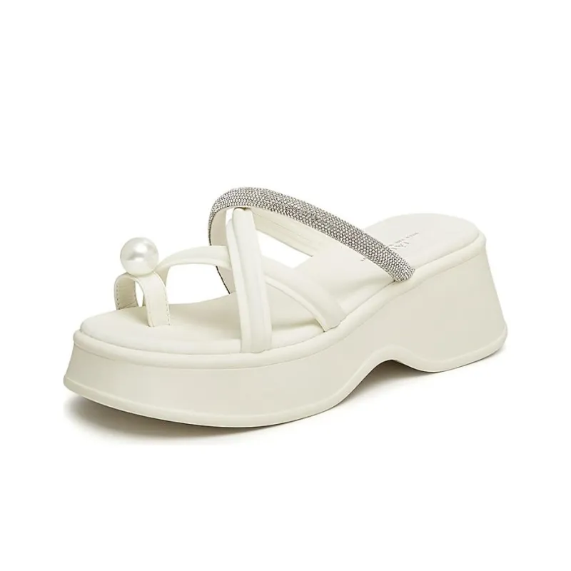 TATA Slide Slippers Women's Black/White/Silver-6