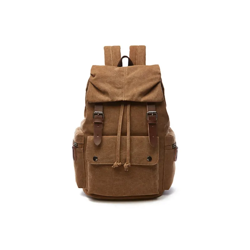 CMLZIUA Canvas Backpack Unisex Coffee/Black/Khaki/Dark Blue/Gray/Maroon/Army Green-1