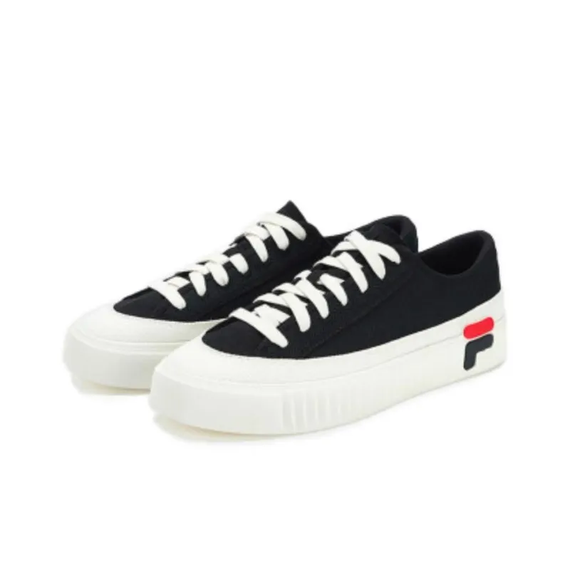FILA Gear Slip Resistant Cushioning Low Top Skateboard Shoes Men's Black White-2