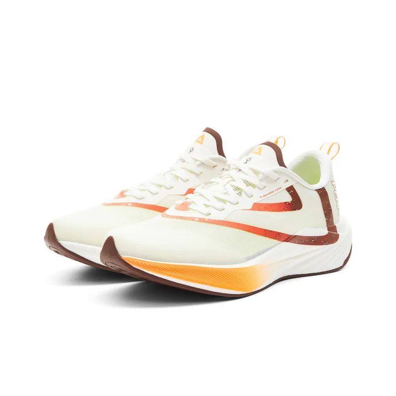 PEAK Cushioning Slip Resistant Abrasion Resistant Rebound Low Top Marathon Running Shoes Men's Super Light White Brown-2