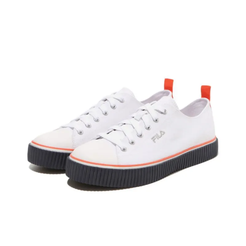 FILA Layer Low Top Stylish Casual Skate Shoes Unisex White Red Korean Version 'White Red'-2