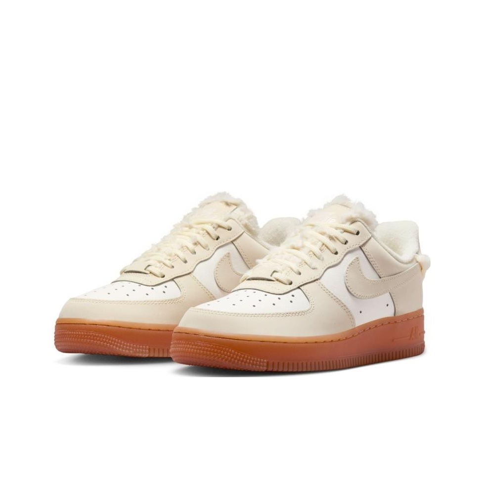 Nike Air Force 1 Sail Gum Faux Fur Women s US M 7.5