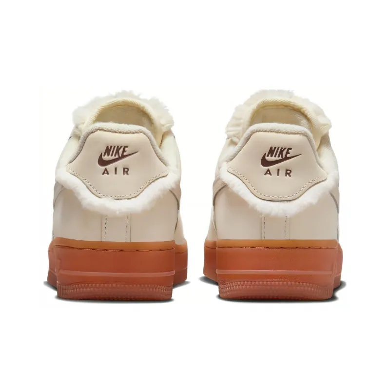Nike Air Force Sail Gum Faux Fur Women's US W POIZON