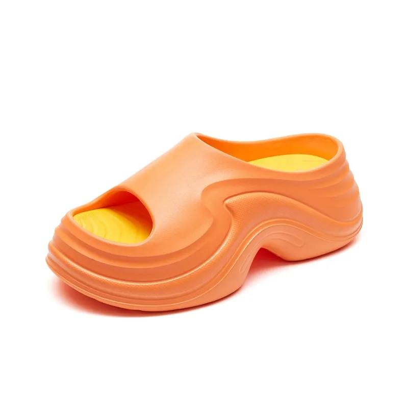 BOREE Slide Slippers Unisex Light Apricot/Cool Black/Scarlet Orange/Fuchsia-13