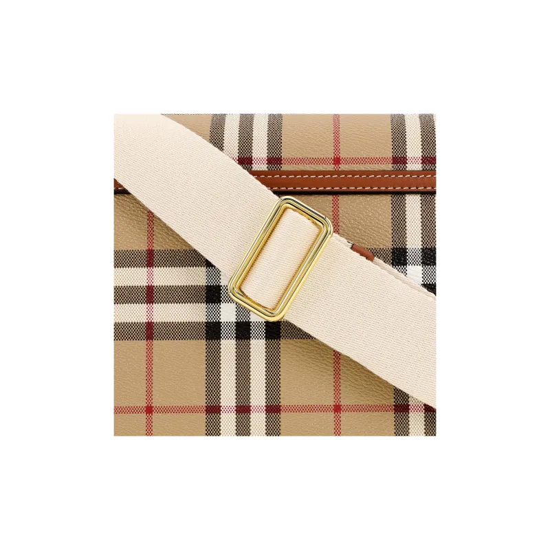 Burberry Check And Leather Note Bag Briar Brown-9