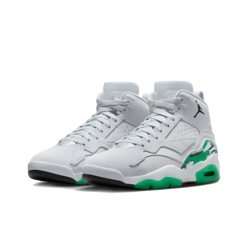 Jordan Jumpman MVP Shock Absorbers With Slip Resistant Features High Top Vintage Basketball Shoes Women's White Green-2