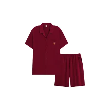 Sha Qian Pajama Set Summer Men's Red