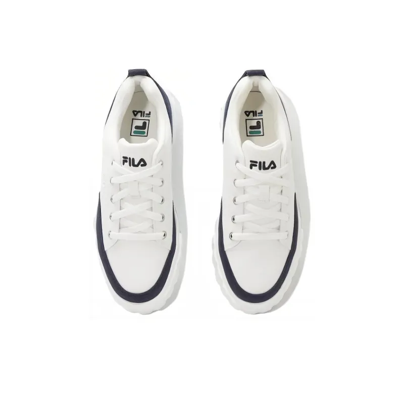 FILA Cushioning, Wear Resistant Low Top Skateboard Shoes Unisex White Black Korean Style-3