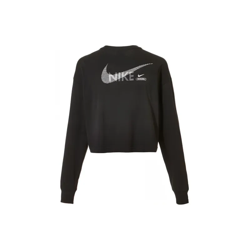 Nike Sportswear Swoosh GX Women's Graphic Long-Sleeve Sweatshirt Black-1