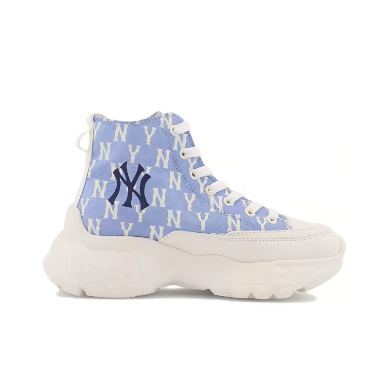 MLB Chunky High Cushioning Anti Slip And Wear Resistant High Top Chunky Sneakers Unisex Blue-1